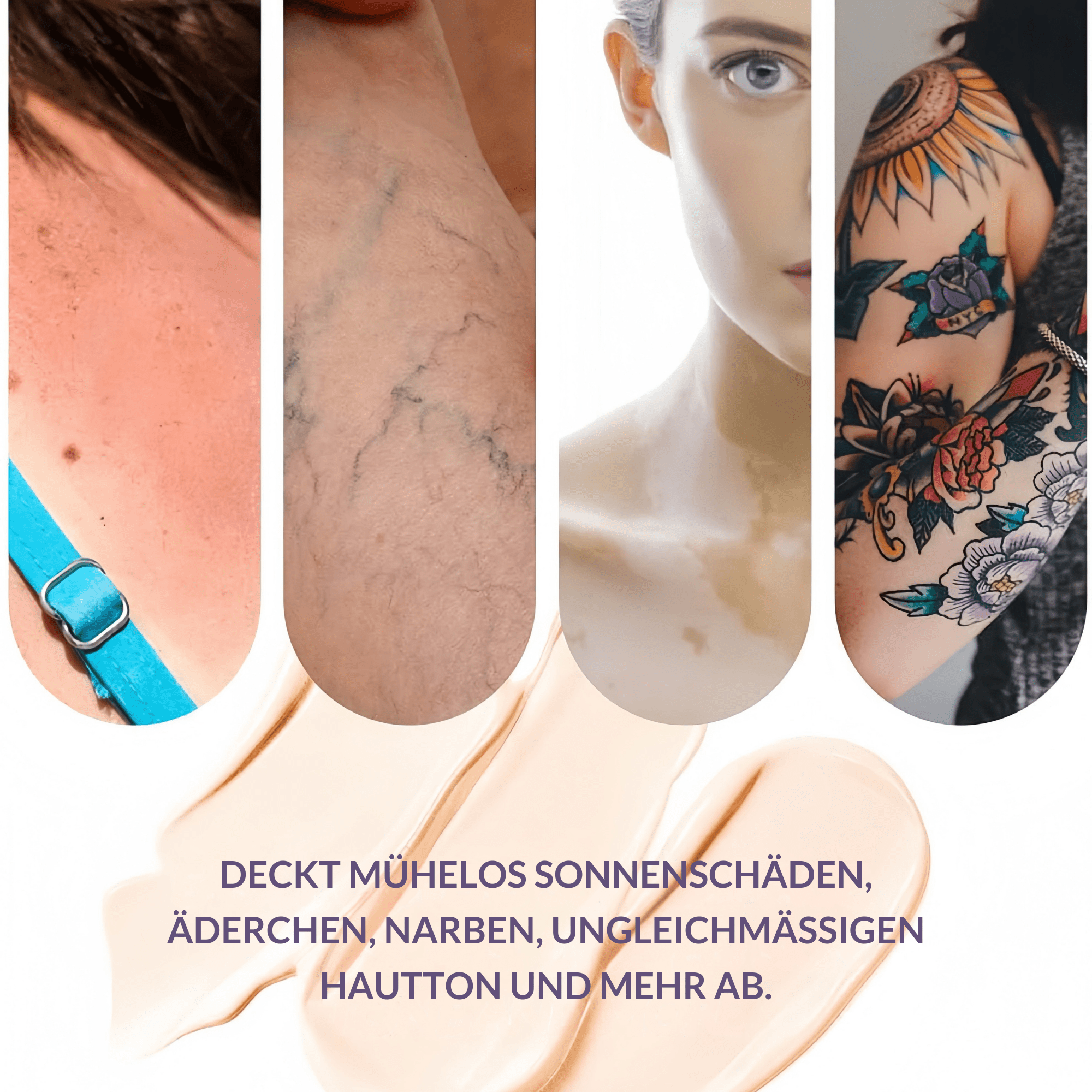 Körper Concealer für Tattoos, Narben & Hautunreinheiten - Body Coverage Perfector - Sopheria