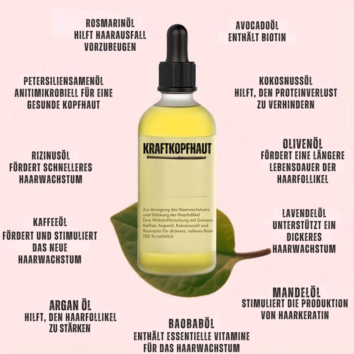 KraftKopfhaut™ / Natürliches Haaröl gegen sichtbaren Haarausfall & dünner werdendes Haar - Sopheria