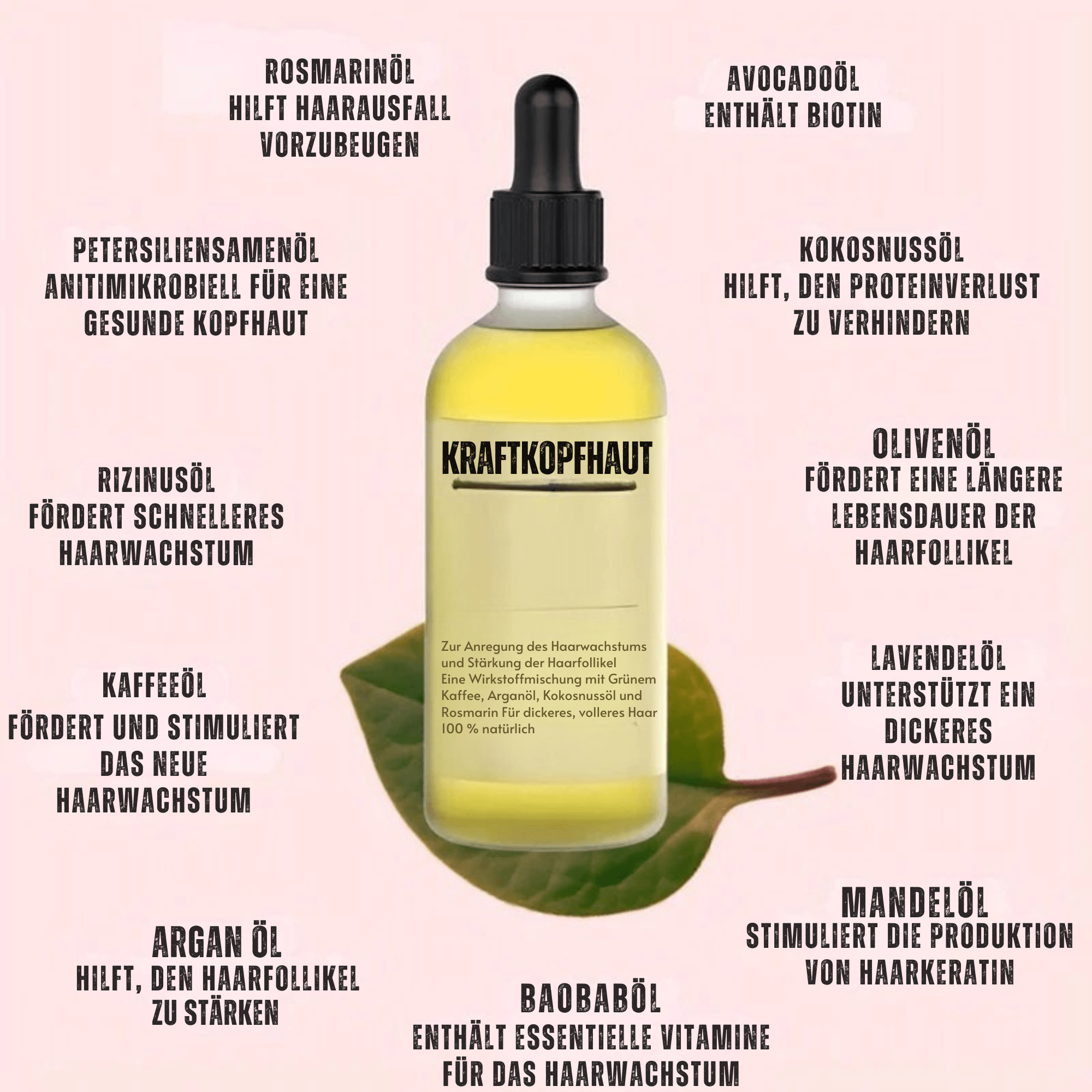 KraftKopfhaut™ / Natürliches Haaröl gegen sichtbaren Haarausfall & dünner werdendes Haar - Sopheria