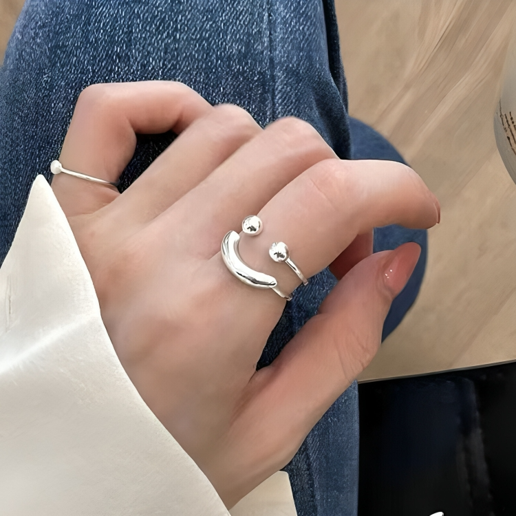 LächelLupen™ / Smiley Verstellbarer Ring