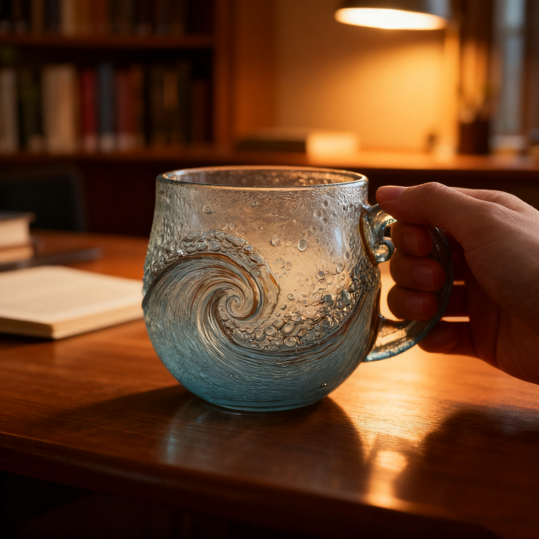 WellenGlas – Handgefertigte Glas Tasse