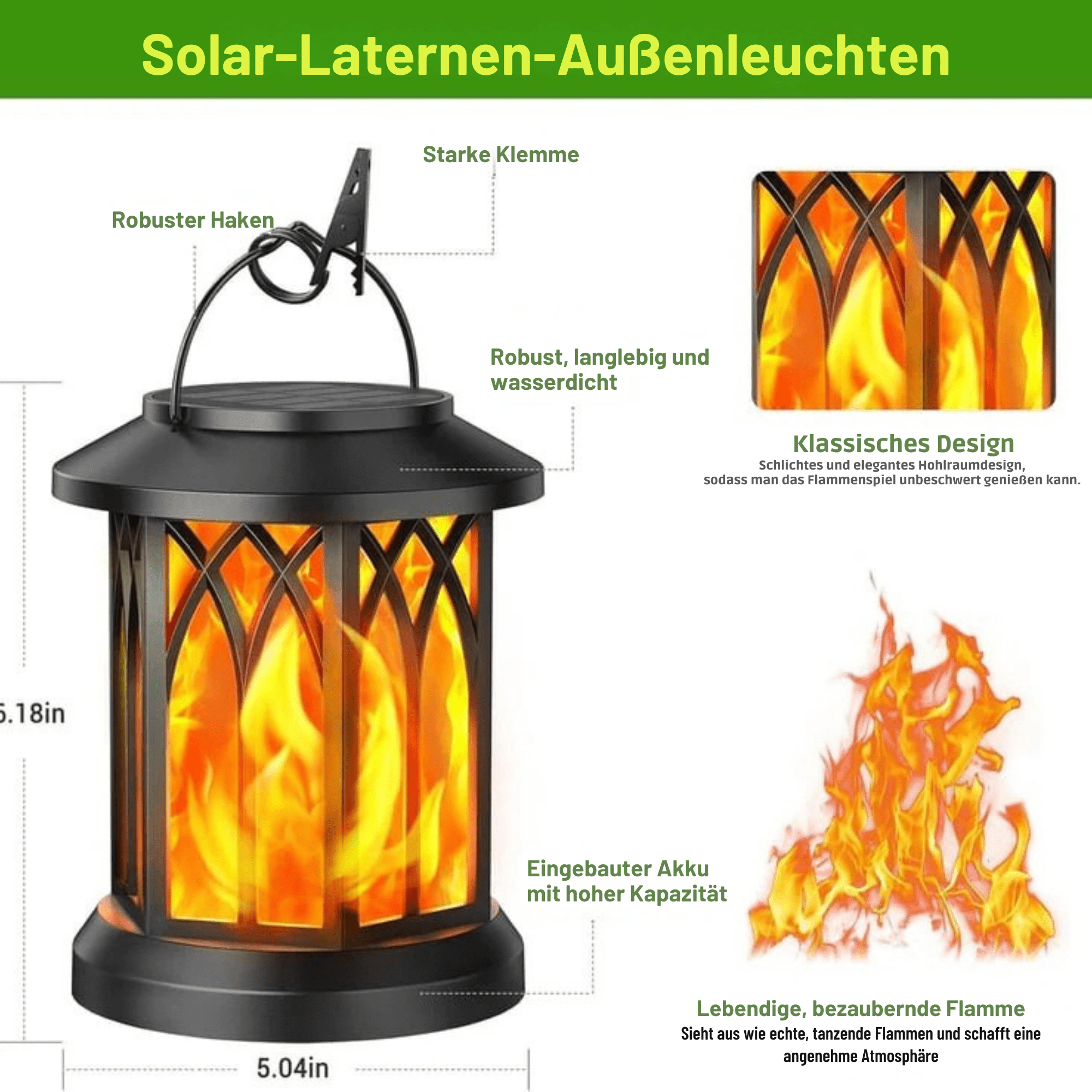 LaternenLeuchten™ / Flammenlaterne für gemütliche Abende im Freien - Sopheria
