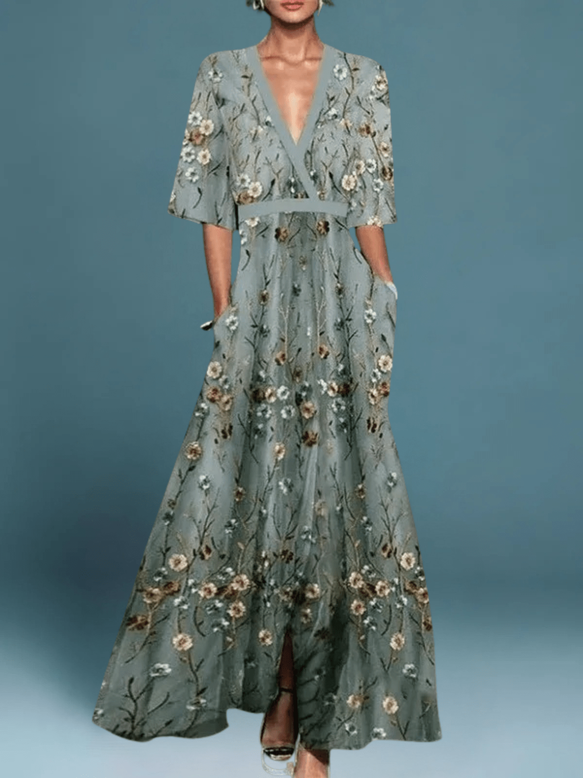 Lena | Elegantes Maxikleid mit Blumenmuster - Sopheria