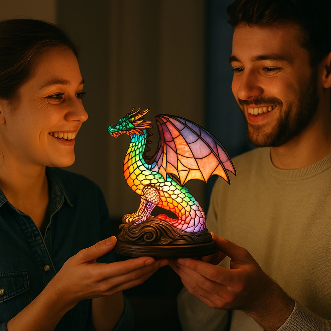 LeuchtDrache - handgefertigte Lampe, die Herzen erstrahlen lässt - Sopheria