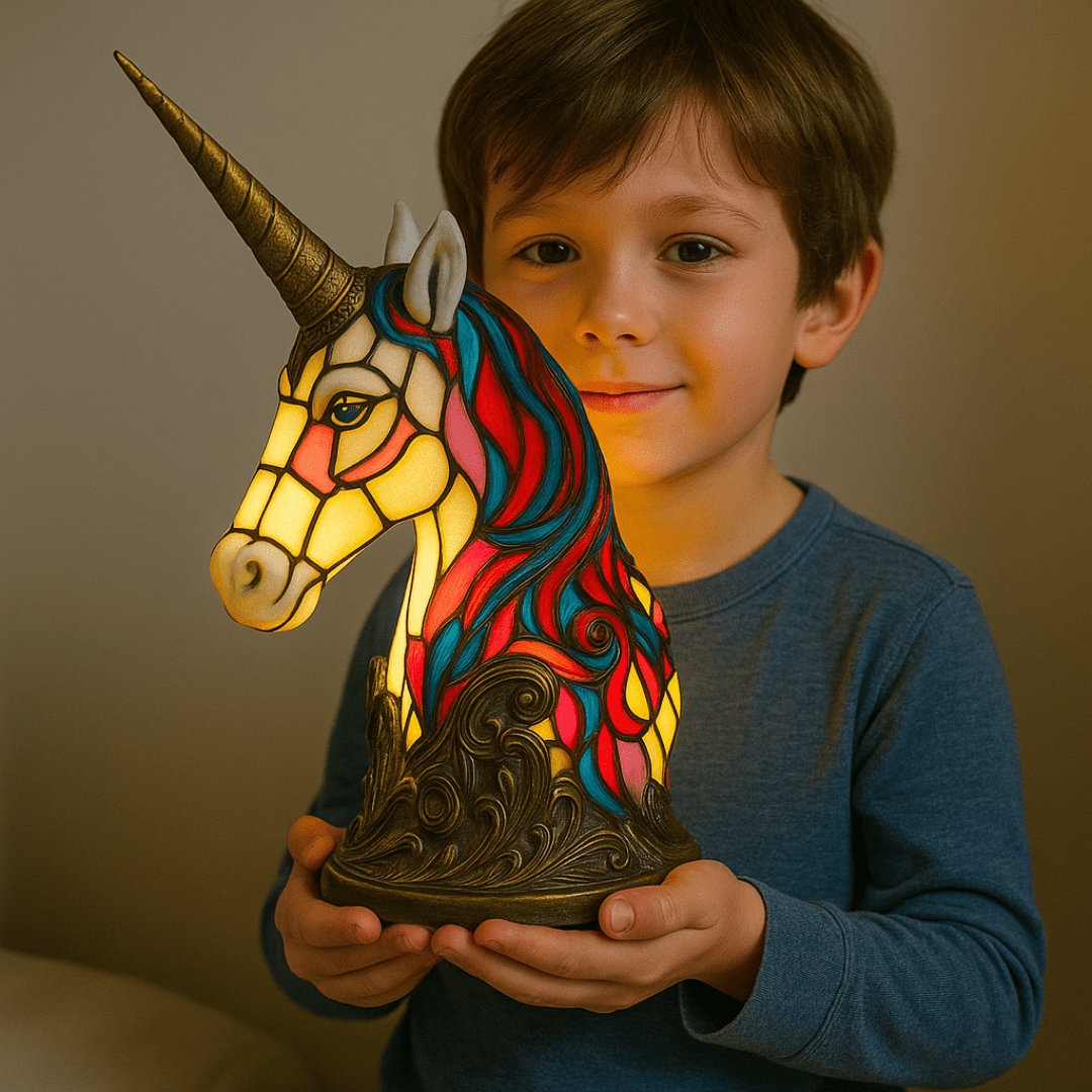 LeuchtEinhorn - handgefertigte Lampe, die Herzen erstrahlen lässt - Sopheria