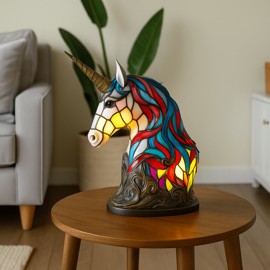 LeuchtEinhorn - handgefertigte Lampe, die Herzen erstrahlen lässt - Sopheria