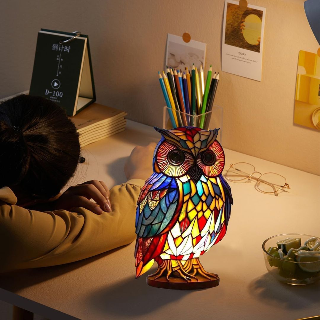 LeuchtEule - handgefertigte Lampe, die Herzen erstrahlen lässt - Sopheria