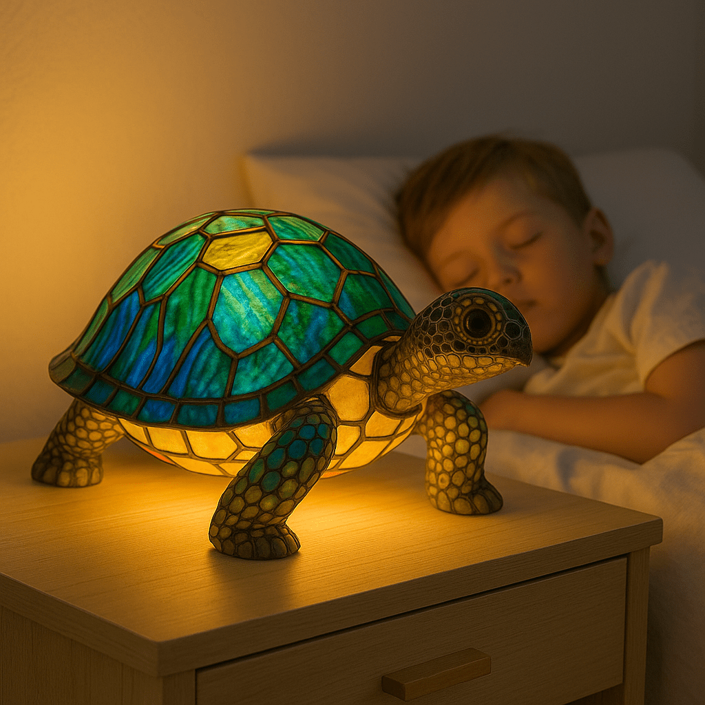 LeuchtSchildkröte - handgefertigte Lampe, die Herzen erstrahlen lässt - Sopheria