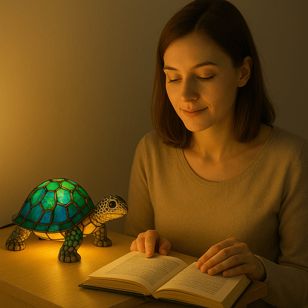 LeuchtSchildkröte - handgefertigte Lampe, die Herzen erstrahlen lässt - Sopheria