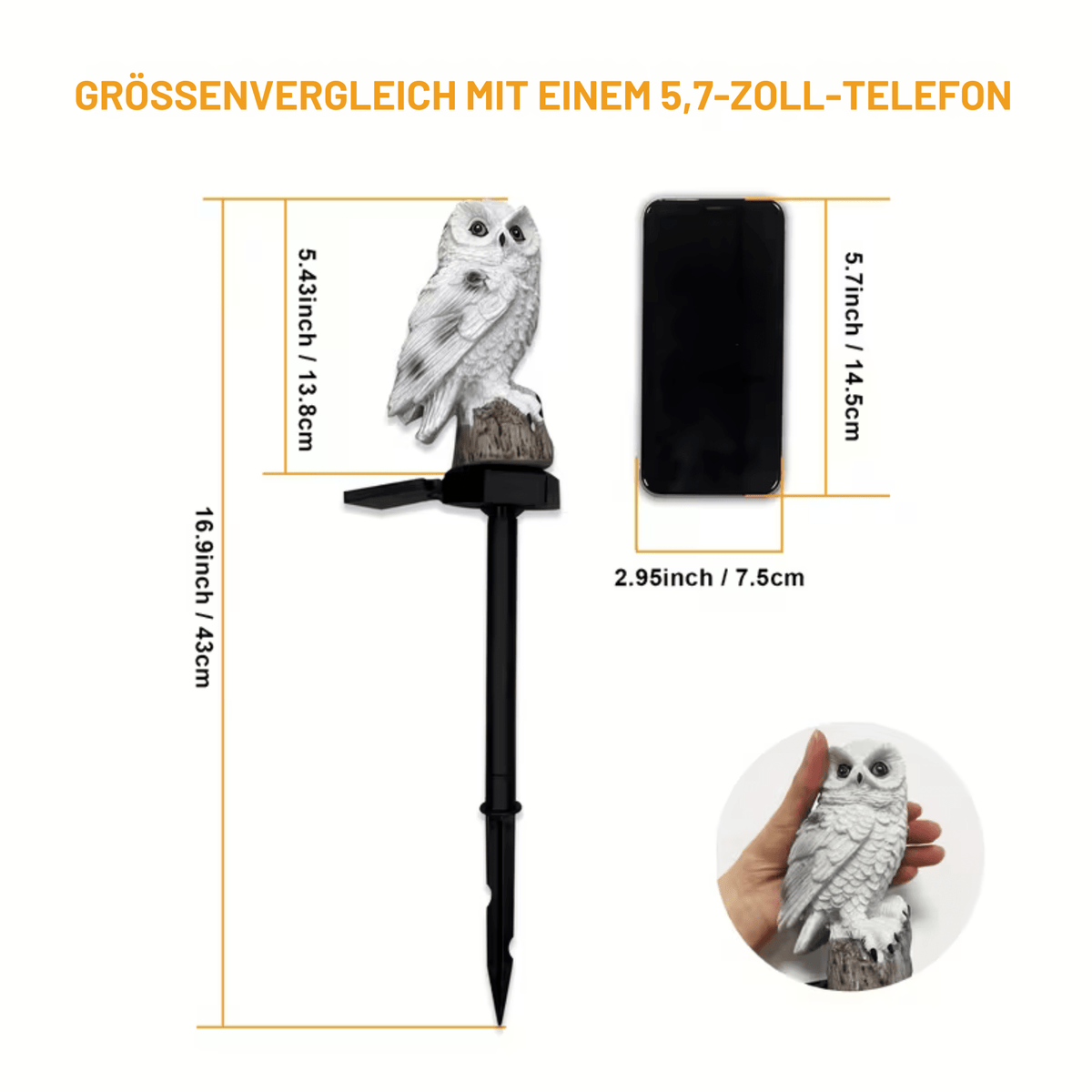 LichtLauer™ / Solarbetriebene Harz-LED-Eulenleuchte - Sopheria