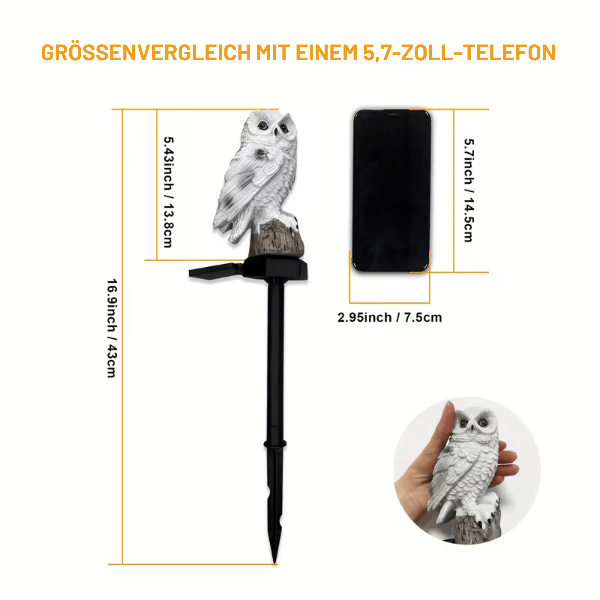 LichtLauer™ / Solarbetriebene Harz-LED-Eulenleuchte - Sopheria