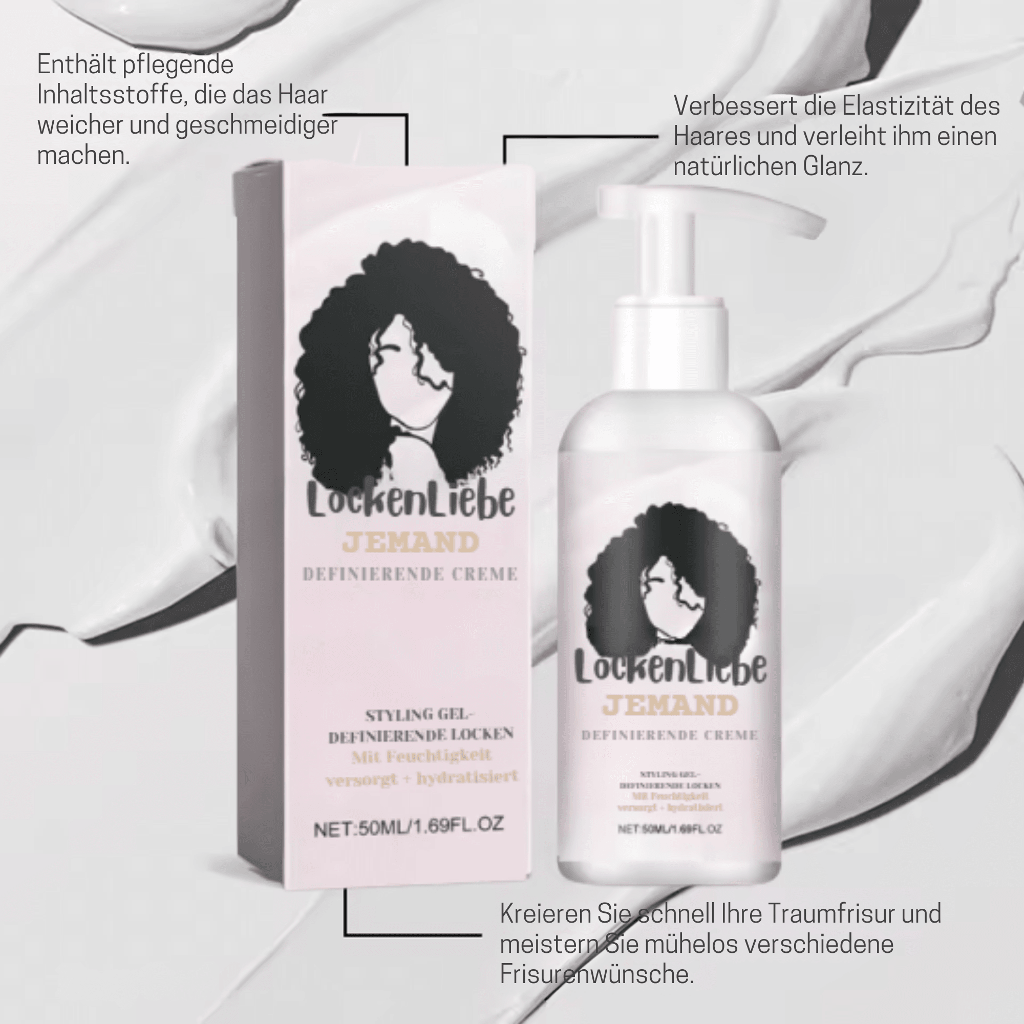 LockenLiebe™ / Lockendefinierende Stylingcreme Für Perfekte Sprungkraft (1+1 GRATIS) - Sopheria