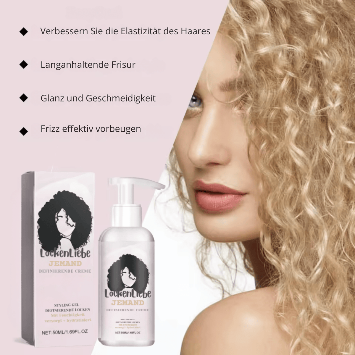 LockenLiebe™ / Lockendefinierende Stylingcreme Für Perfekte Sprungkraft (1+1 GRATIS) - Sopheria