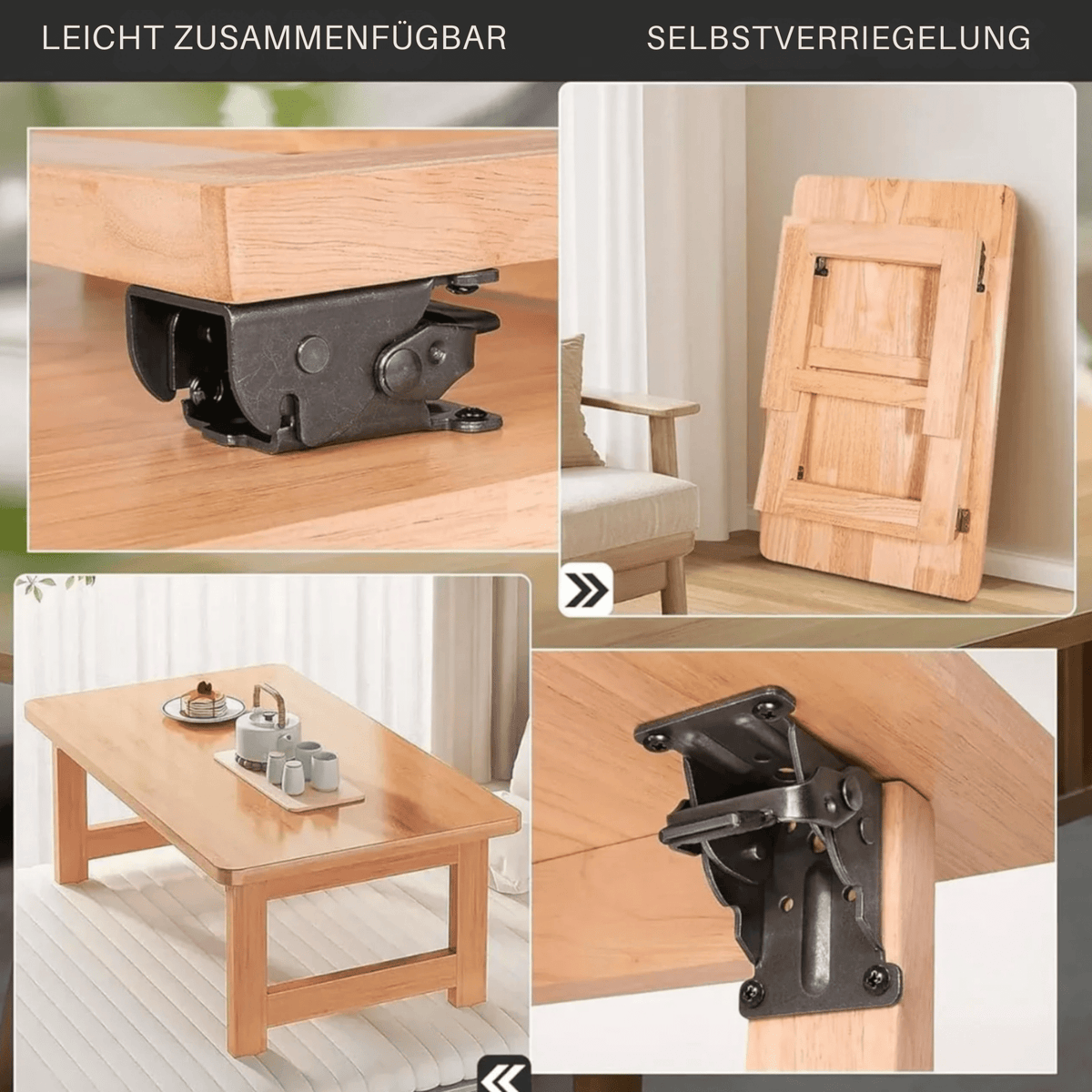 LockLeiste™ / Selbstverriegelnde, klappbare Stahlscharniere für Möbel im 90-Grad-Winkel (1+1 GRATIS) - Sopheria