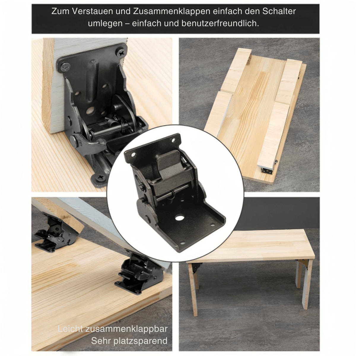 LockLeiste™ / Selbstverriegelnde, klappbare Stahlscharniere für Möbel im 90-Grad-Winkel (1+1 GRATIS) - Sopheria