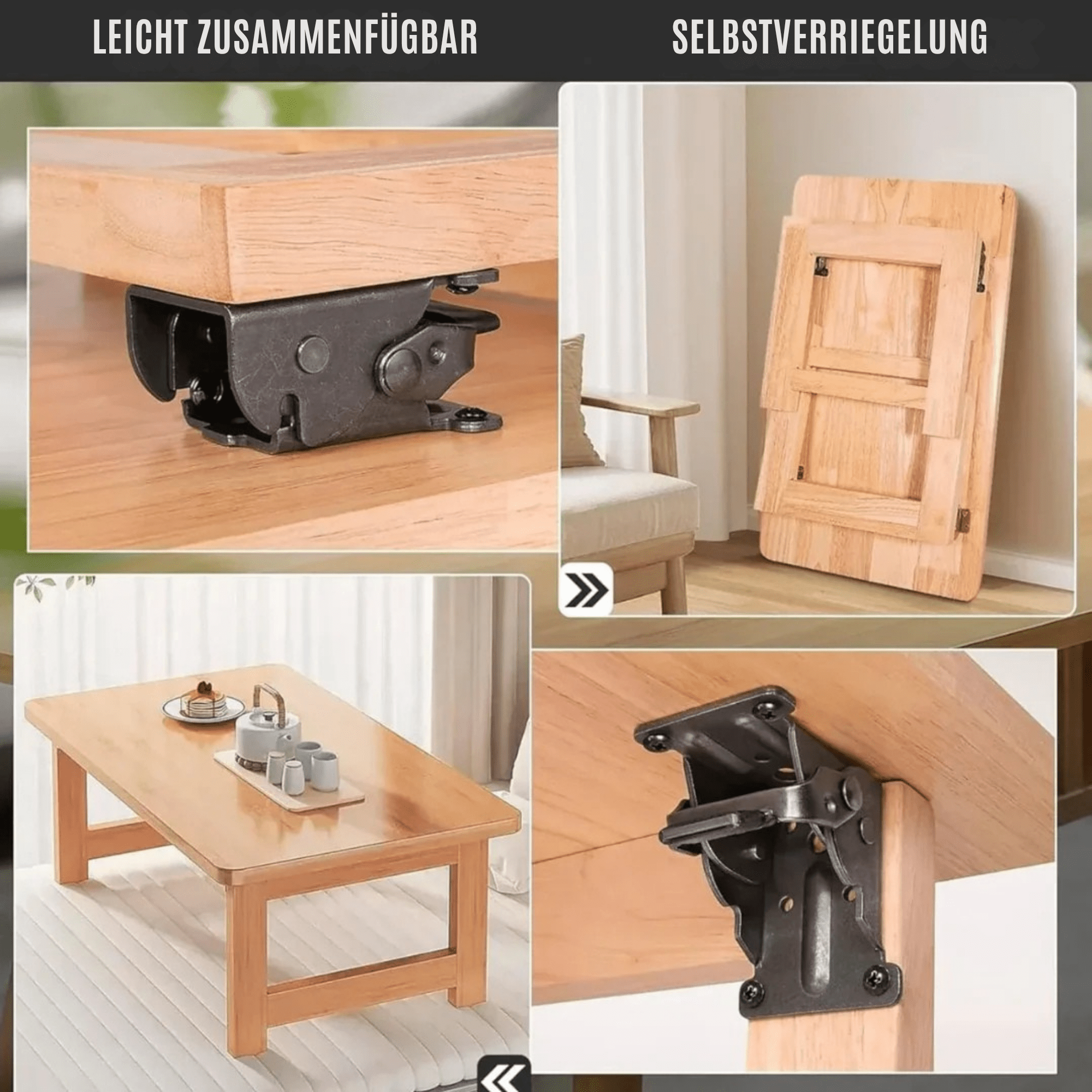 LockLink™ / 90-Grad-selbstverriegelnde, klappbare Stahlscharniere für Möbel - Sopheria