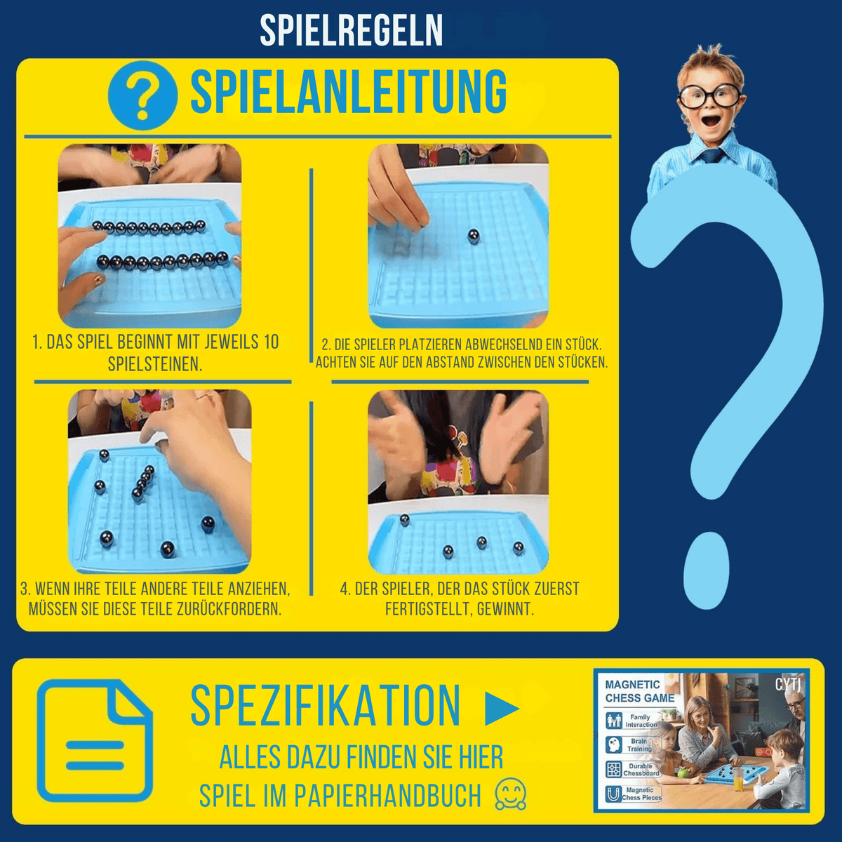 MagnetMeister™ / Magnetisches Schach-Strategiespiel - Sopheria