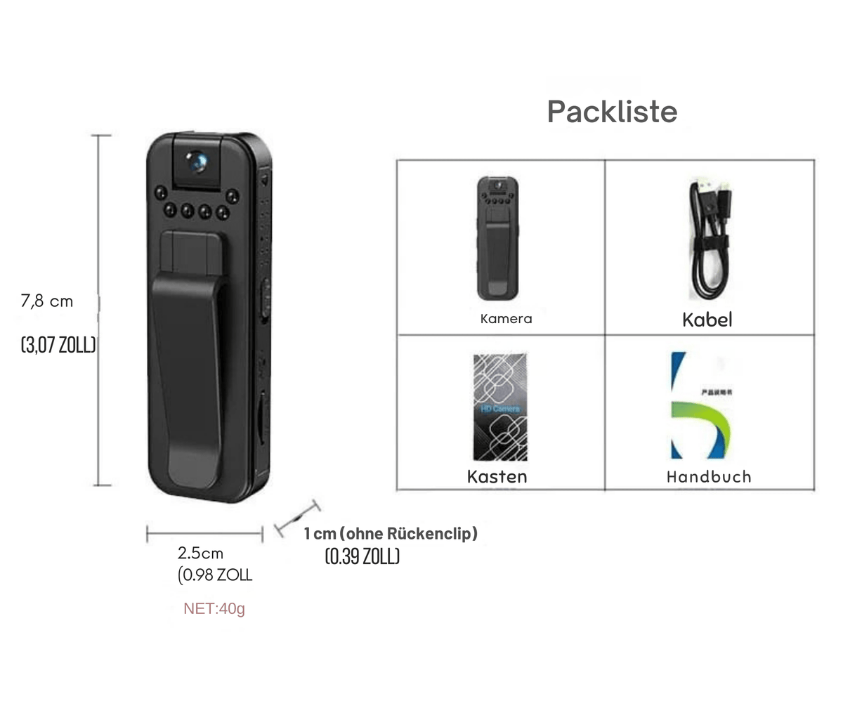 MiniMemo™ / 1080 Mini-Body-Cam – Tag- und Nachtaufnahmen leicht gemacht! - Sopheria