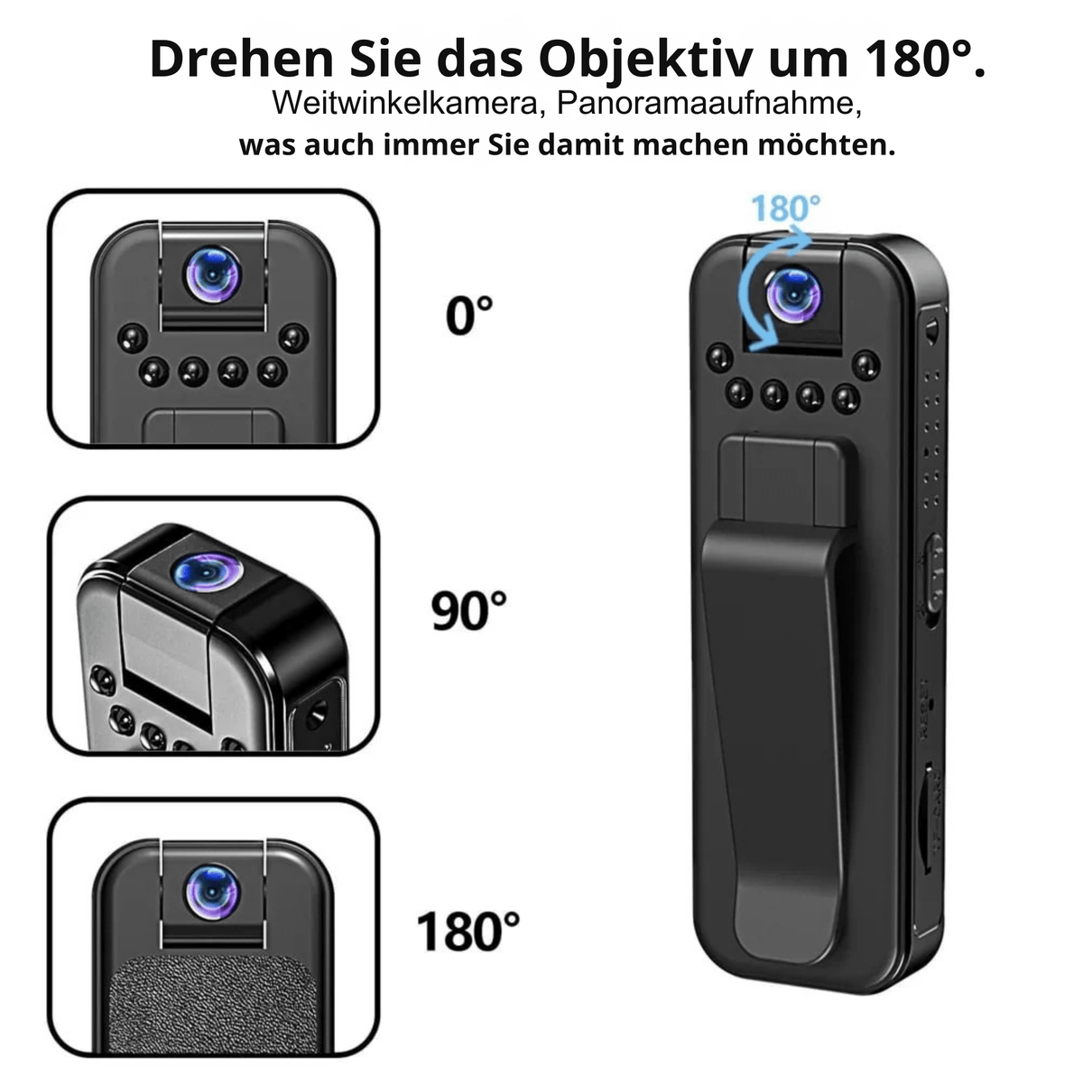 MiniMemo™ / 1080 Mini-Body-Cam – Tag- und Nachtaufnahmen leicht gemacht! - Sopheria