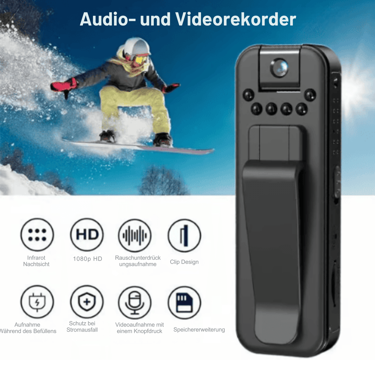 MiniMemo™ / 1080 Mini-Body-Cam – Tag- und Nachtaufnahmen leicht gemacht! - Sopheria