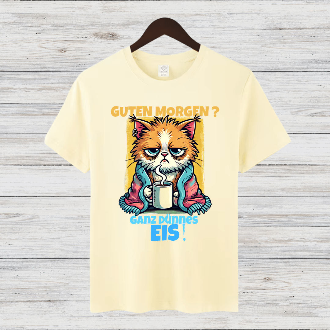 Mürrische Katze | Lustiges Kaffeeliebhaber-Shirt | Humorvolles Winterdesign | Statement Shirt für kalte Tage - Sopheria