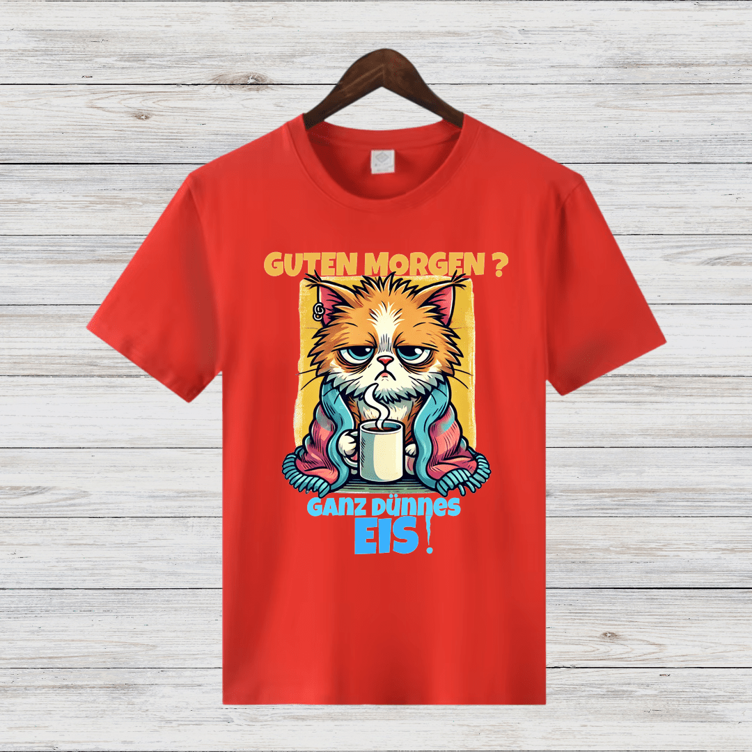Mürrische Katze | Lustiges Kaffeeliebhaber-Shirt | Humorvolles Winterdesign | Statement Shirt für kalte Tage - Sopheria