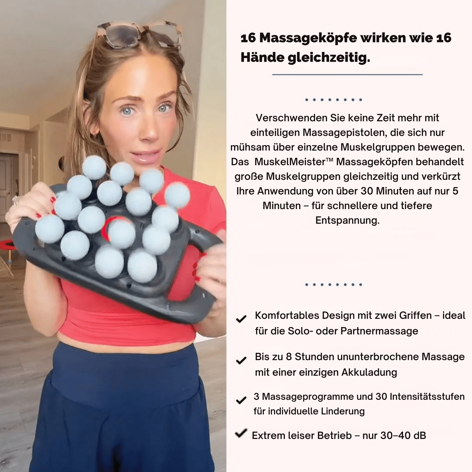 MuskelMeister™ / Tiefen-Massagegerät für Rücken- und Muskelentspannung - Sopheria