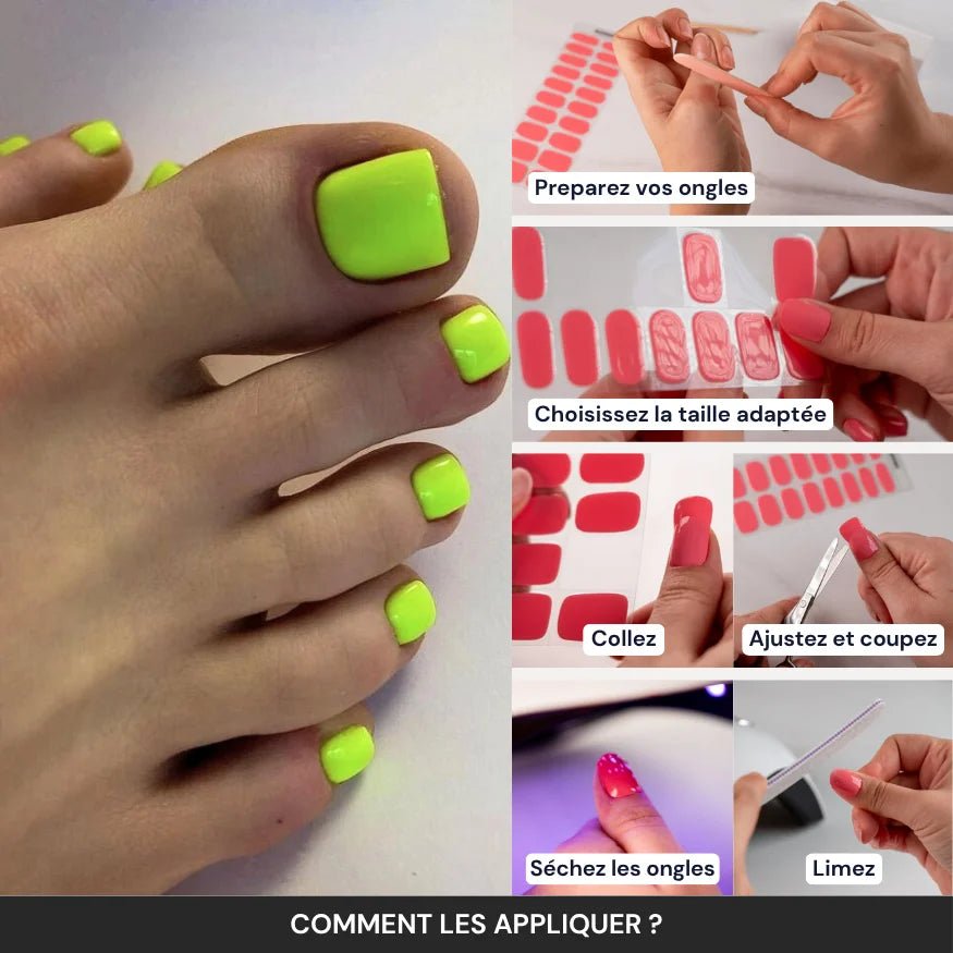 Neongrünes Gel-Pediküre-Set - Sopheria