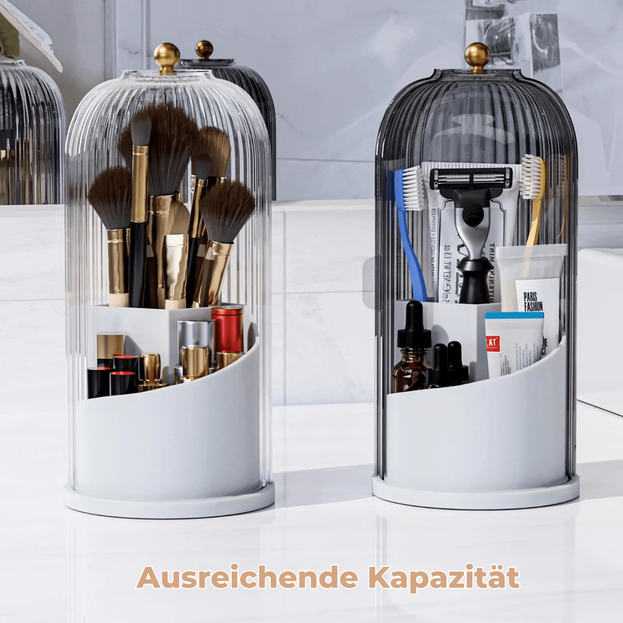 OrgaOber™ / Zahnbürsten-Organizer mit Schiebedeckel für saubere und staubfreie Aufbewahrung im Badezimmer - Sopheria