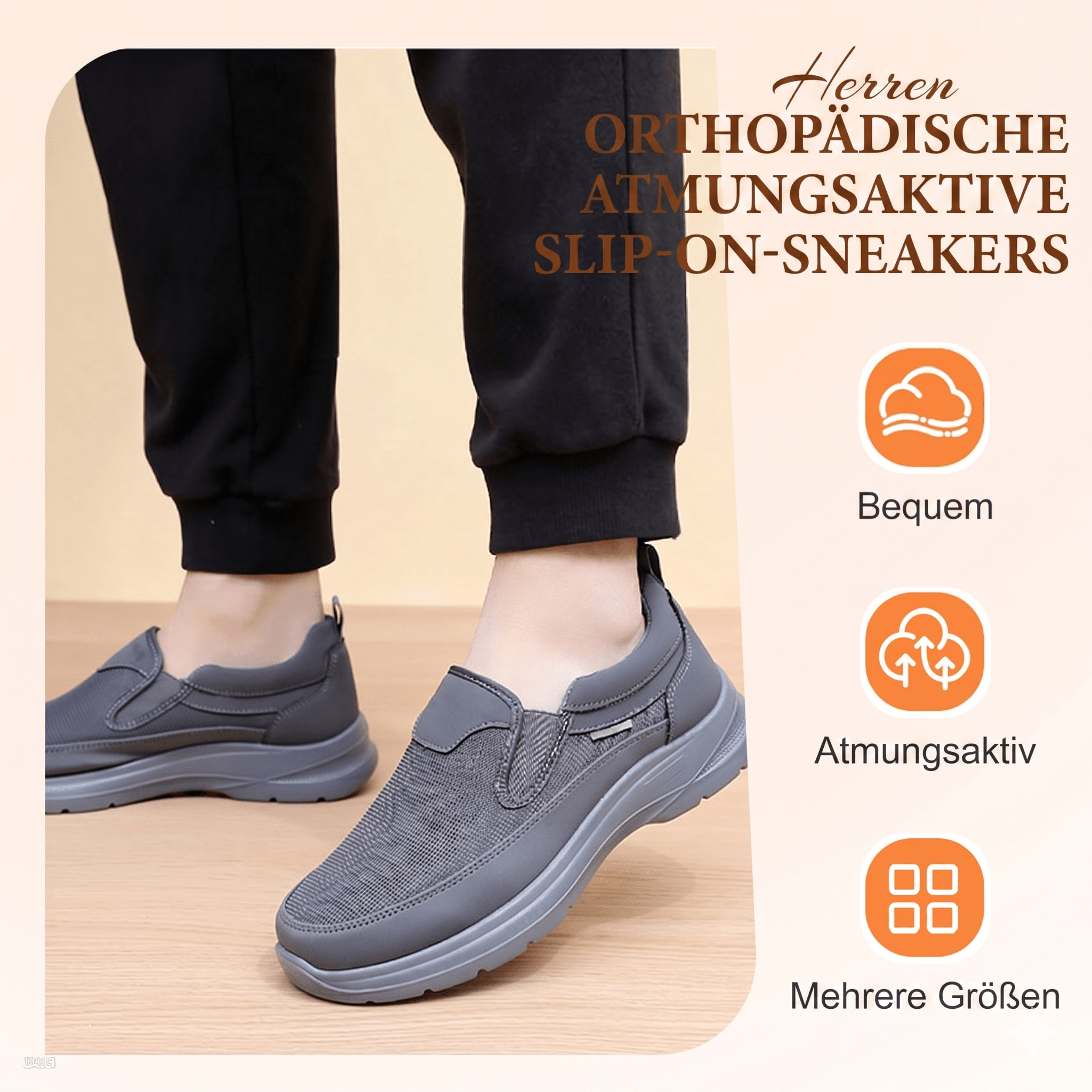 OrthoWalk - Orthopädische Herren Slipper für ganztägigen Gehkomfort [60% RABATT] - Sopheria