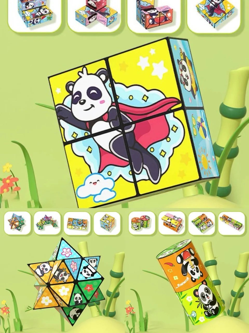 PandaPuzzle™ / Kreativer, faltbarer Panda-Zauberwürfel für Kinder - Sopheria