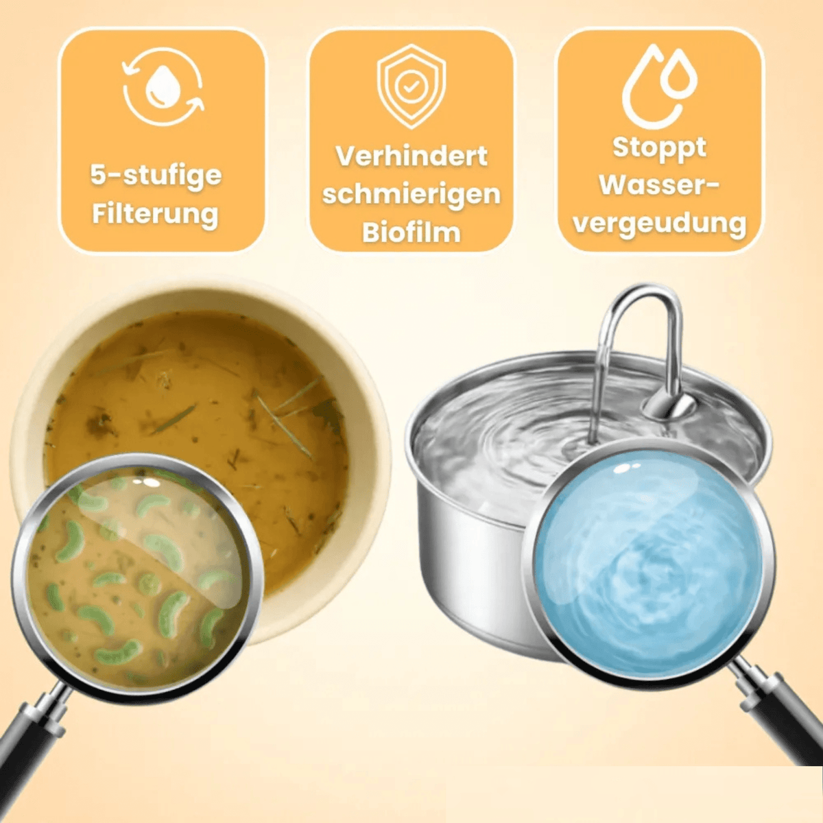 PfotenPlätscher™ / Der antibakterielle Trinkbrunnen mit Filtration - Sopheria