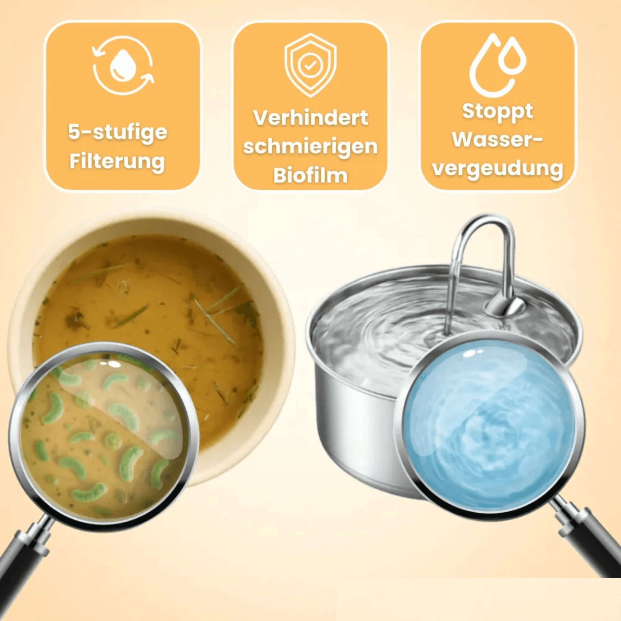 PfotenPlätscher™ / Der antibakterielle Trinkbrunnen mit Filtration - Sopheria