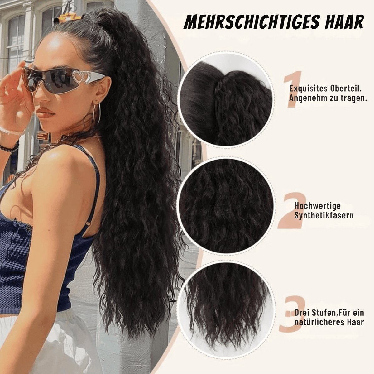 PonyPracht™ / Natürliche Haarverlängerung für Pferdeschwanz - Sopheria