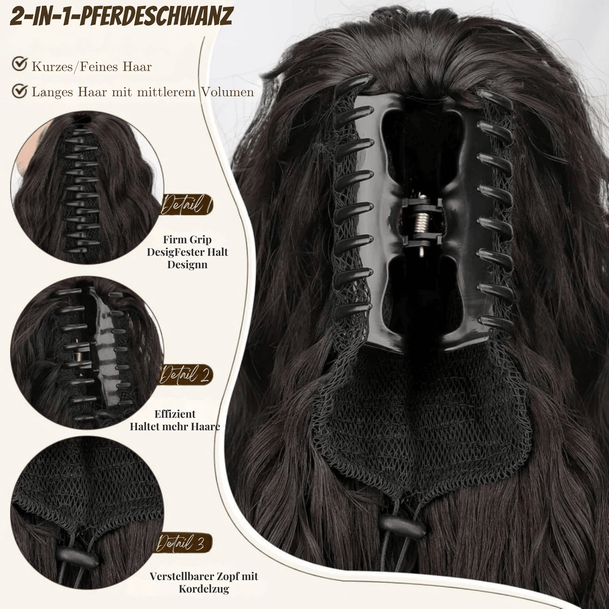 PonyPracht™ / Natürliche Haarverlängerung für Pferdeschwanz - Sopheria