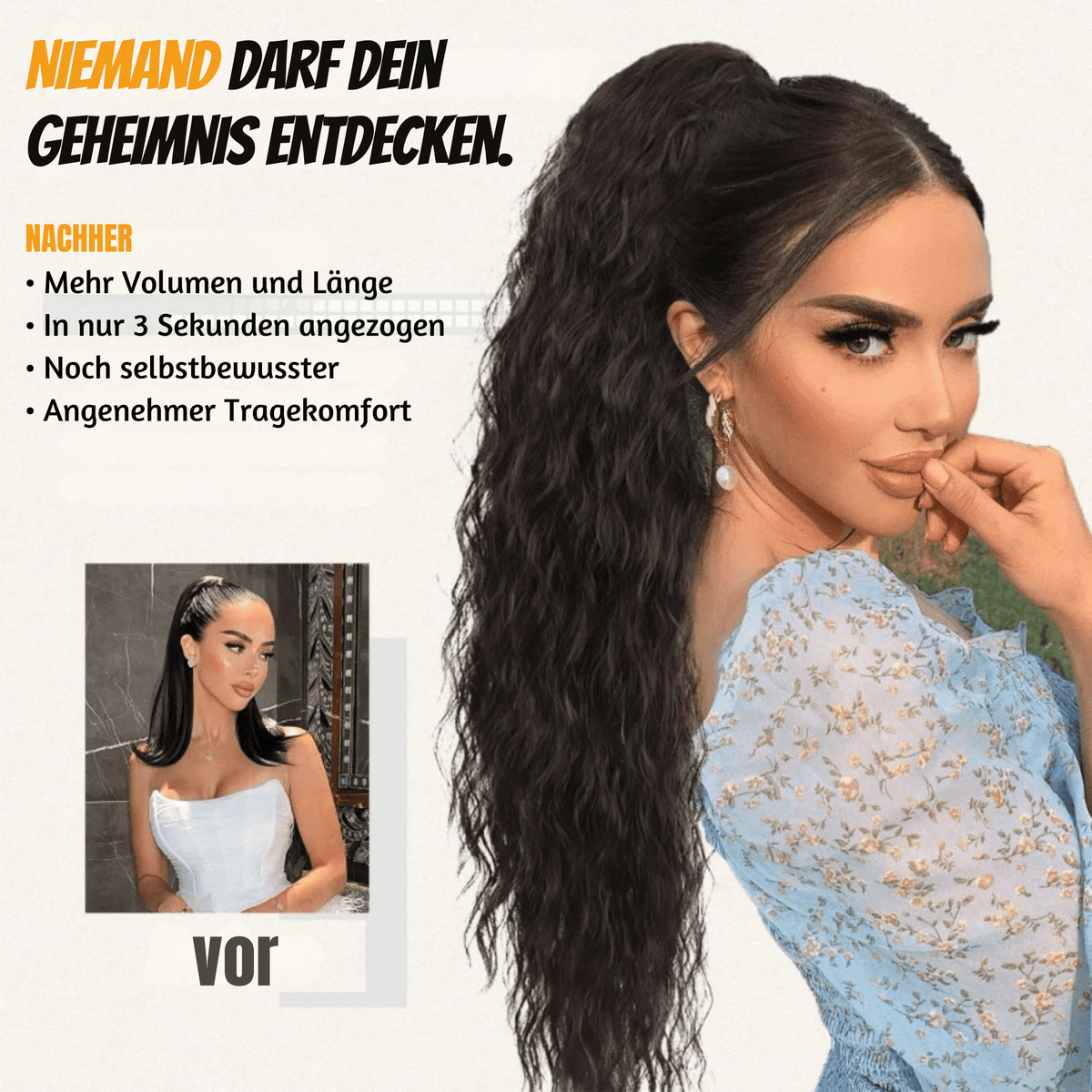 PonyPracht™ / Natürliche Haarverlängerung für Pferdeschwanz - Sopheria