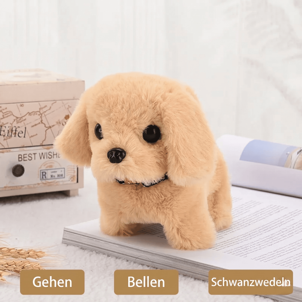 Puppino - Interaktiver Plüsch Hund mit lebensechten Bewegungen - Sopheria
