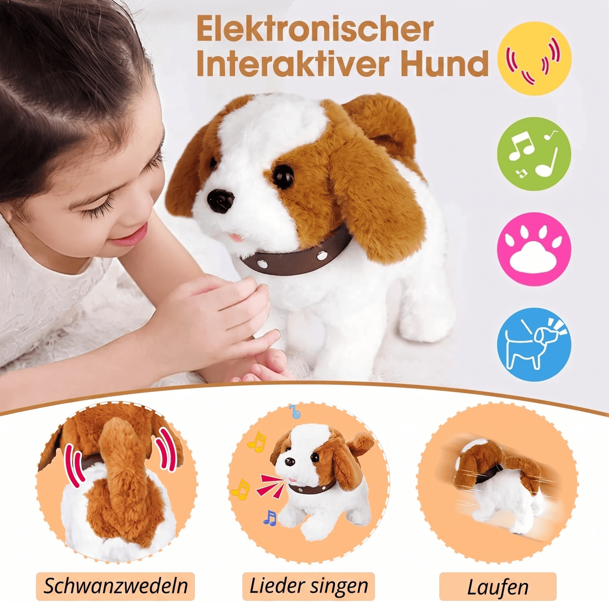Puppino - Interaktiver Plüsch Hund mit lebensechten Bewegungen - Sopheria