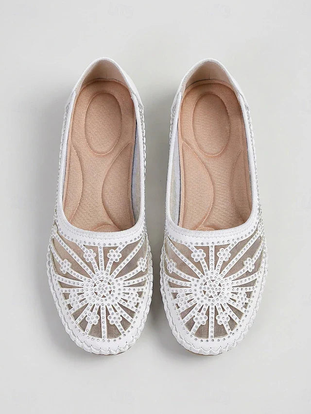 Damen Atmungsaktive Slip-On-Schuhe | Hollow-Out Komfort-Ballerinas mit Weicher Gepolsterter Innensohle, Leichter Flexibler Sohle & Rutschfestem Design für Gehen, Reisen & Alltag | Marivelle