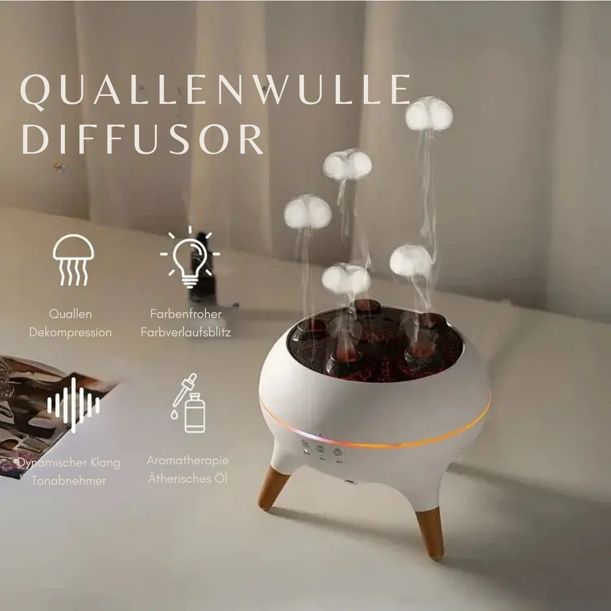 QuallenQuelle™ / Quallen-Nebel-Diffusor — Aromatherapie Mit Farbigen Lichteffekten - Sopheria