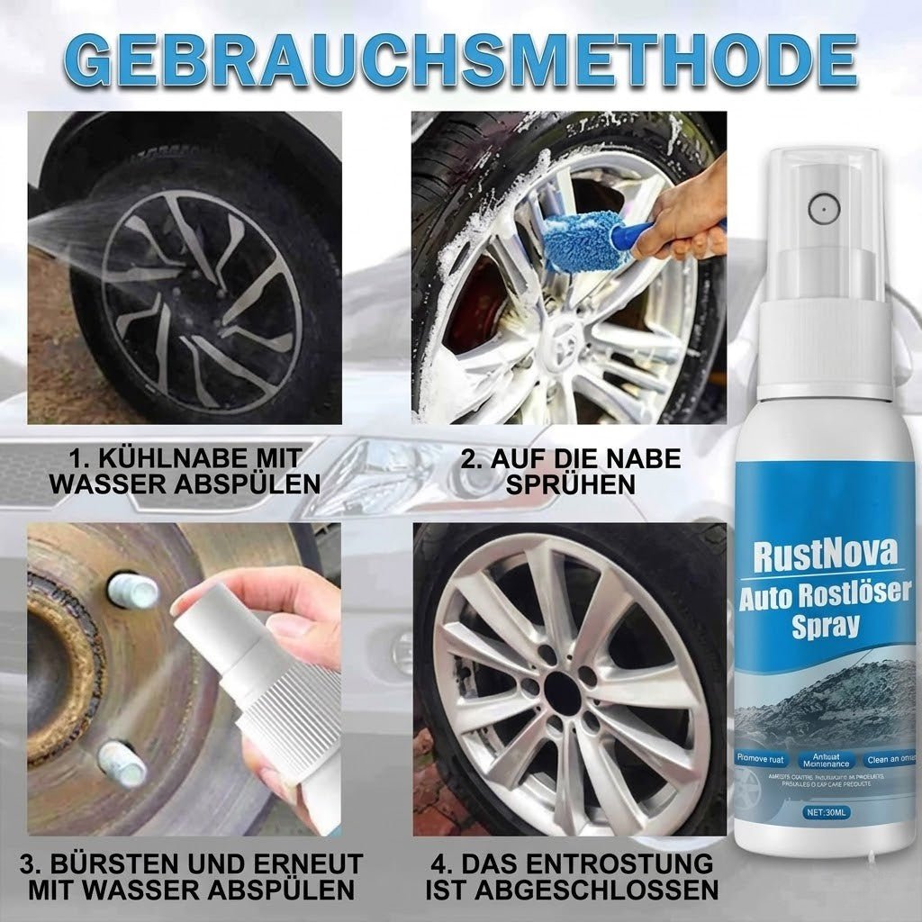 RustNova - Auto Rostlöser Spray für Metall, Felgen & Lackschutz - Sopheria