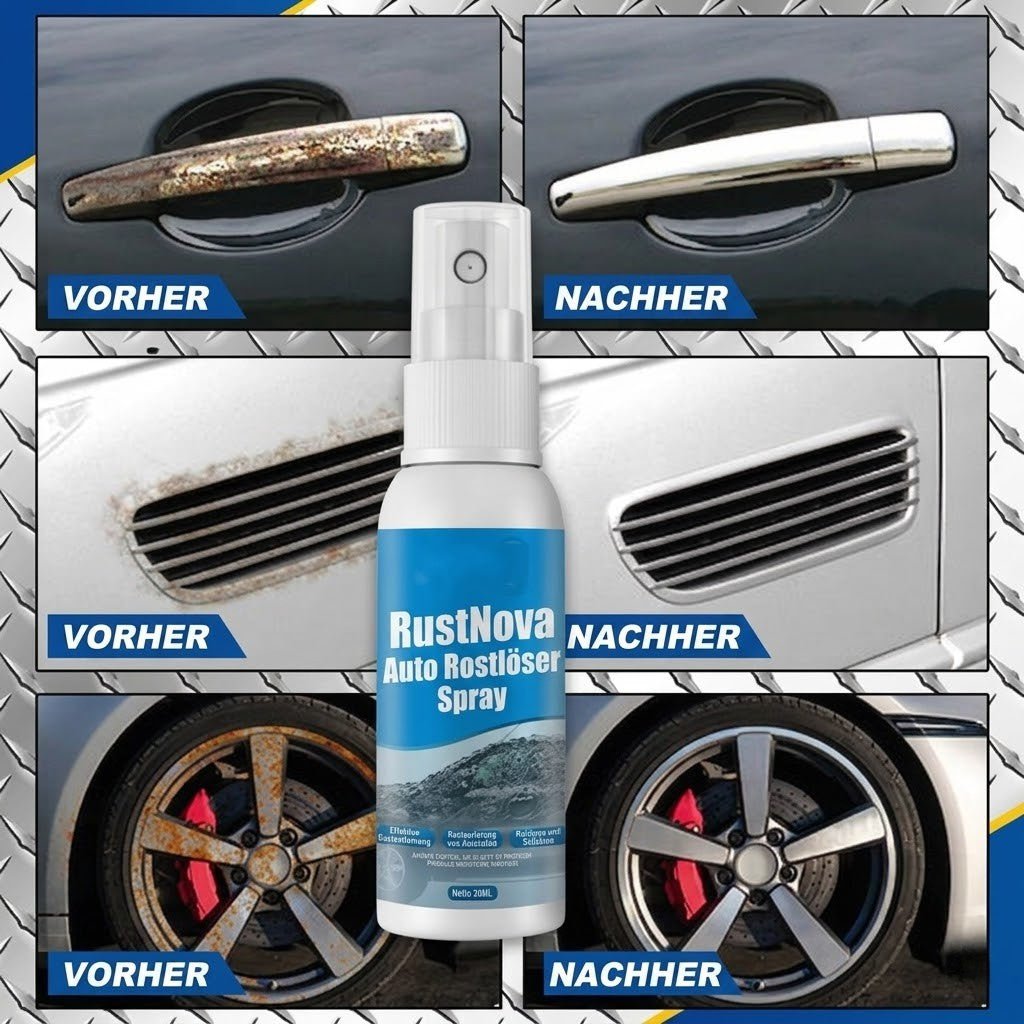 RustNova - Auto Rostlöser Spray für Metall, Felgen & Lackschutz - Sopheria