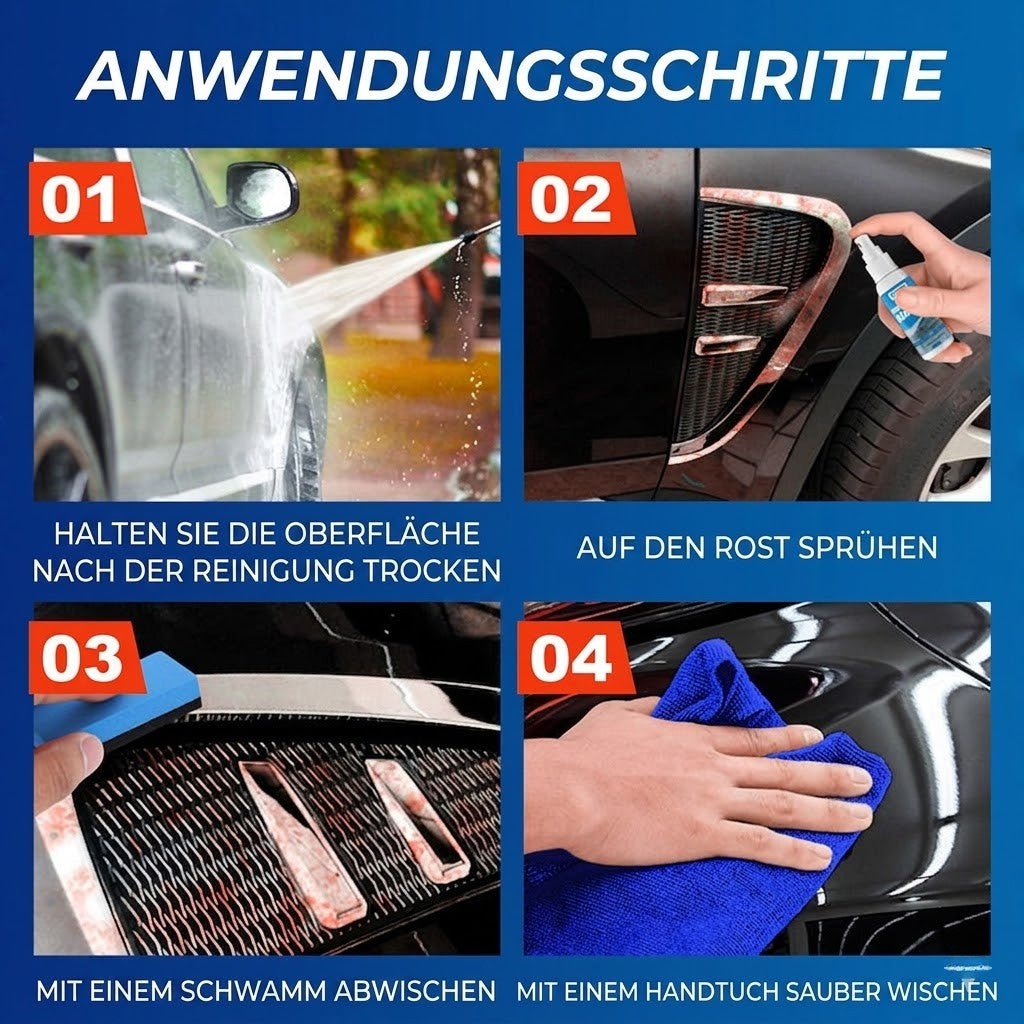 RustNova - Auto Rostlöser Spray für Metall, Felgen & Lackschutz - Sopheria