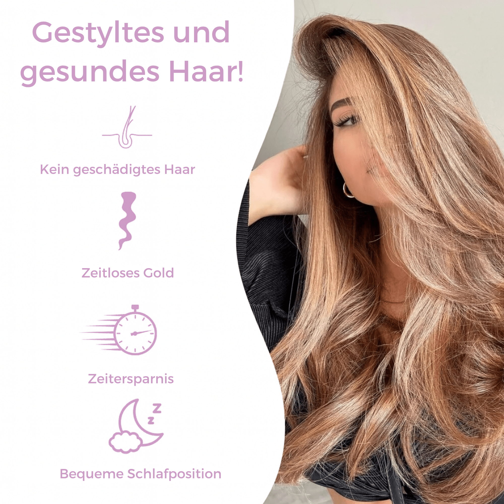 SamtSchwung™ / Lockenwickler ohne Hitze – Föhnfrisur über Nacht ohne Haarschäden! (1 + 1 GRATIS) - Sopheria