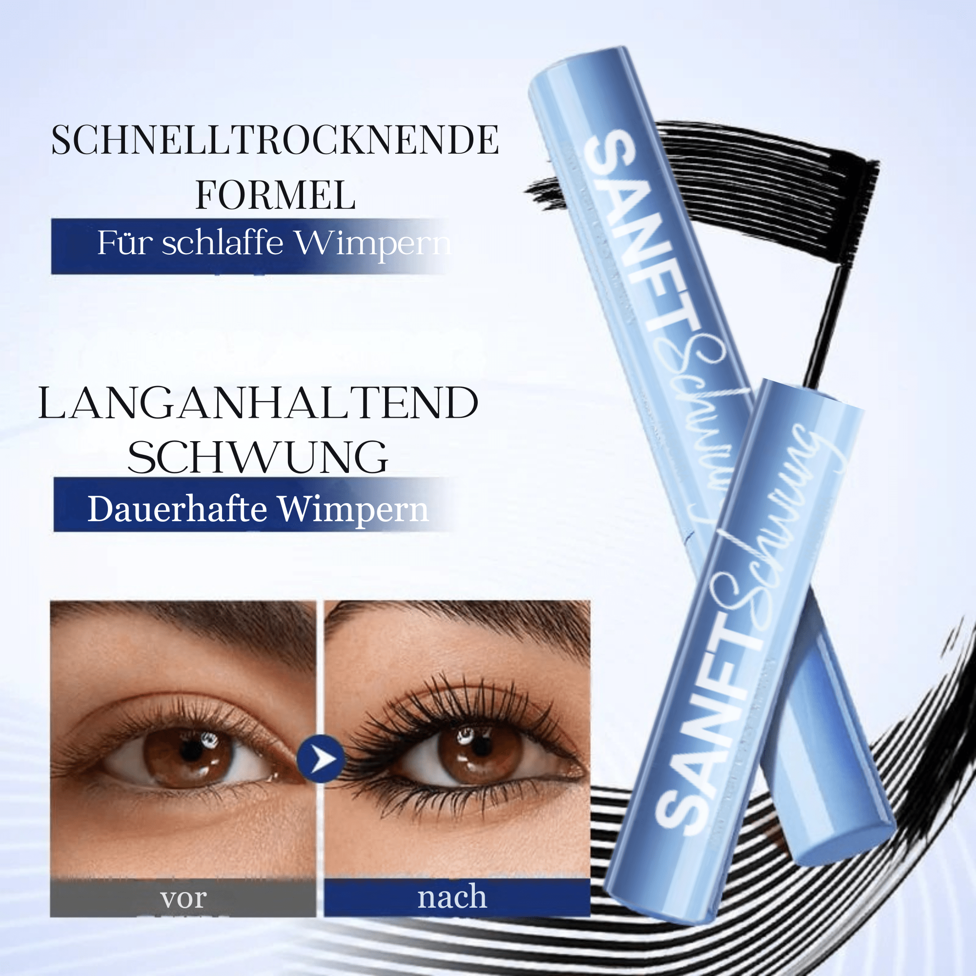 SanftSchwung™ / Sanfte Wimpernverlängerungs-Mascara für dünne Wimpern - Sopheria