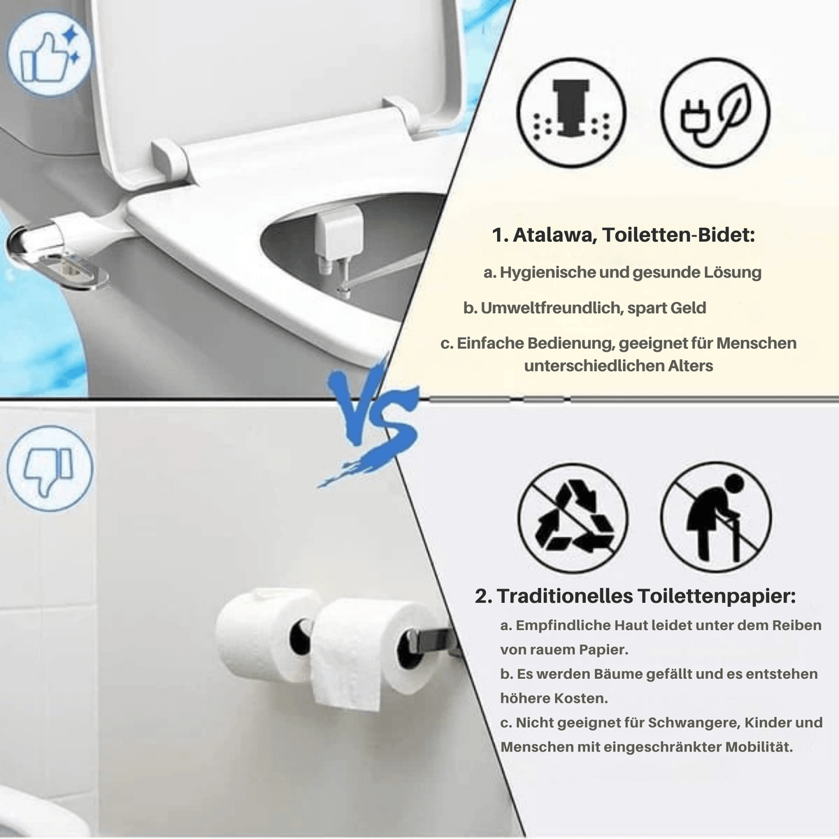 SanftSpüler™ / Intelligente Toilettenspülung (Warm- und Kaltwassertemperaturen frei einstellbar) - Sopheria