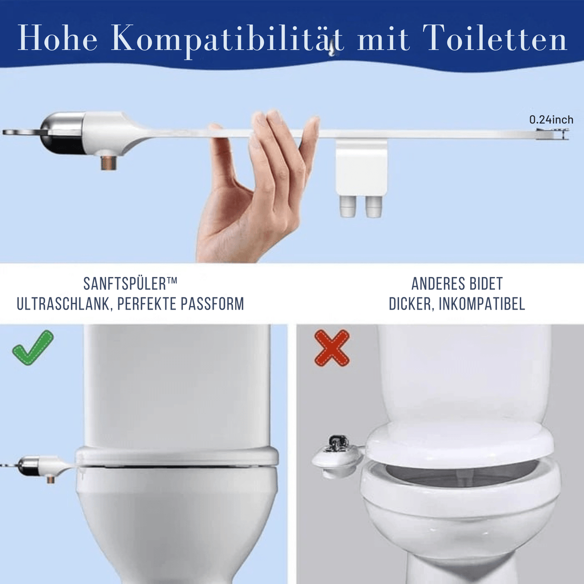 SanftSpüler™ / Intelligente Toilettenspülung (Warm- und Kaltwassertemperaturen frei einstellbar) - Sopheria