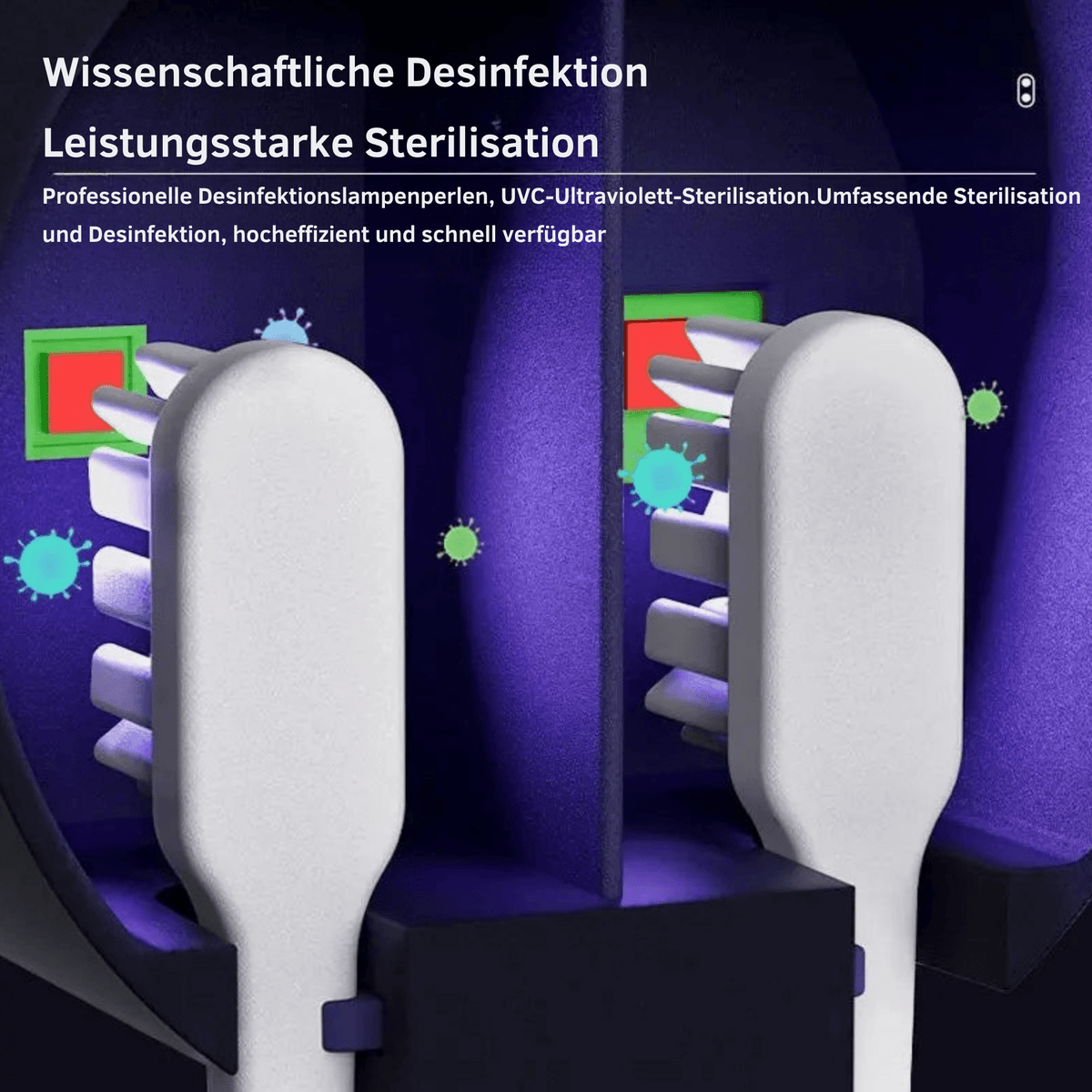 SauberSchutz™ / Tragbarer UV-Zahnbürsten-Desinfizierer - Sopheria