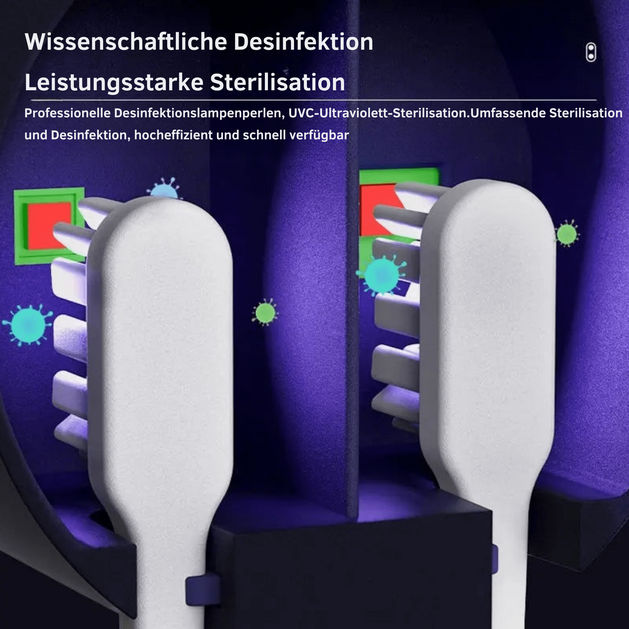 SauberSchutz™ / Tragbarer UV-Zahnbürsten-Desinfizierer - Sopheria