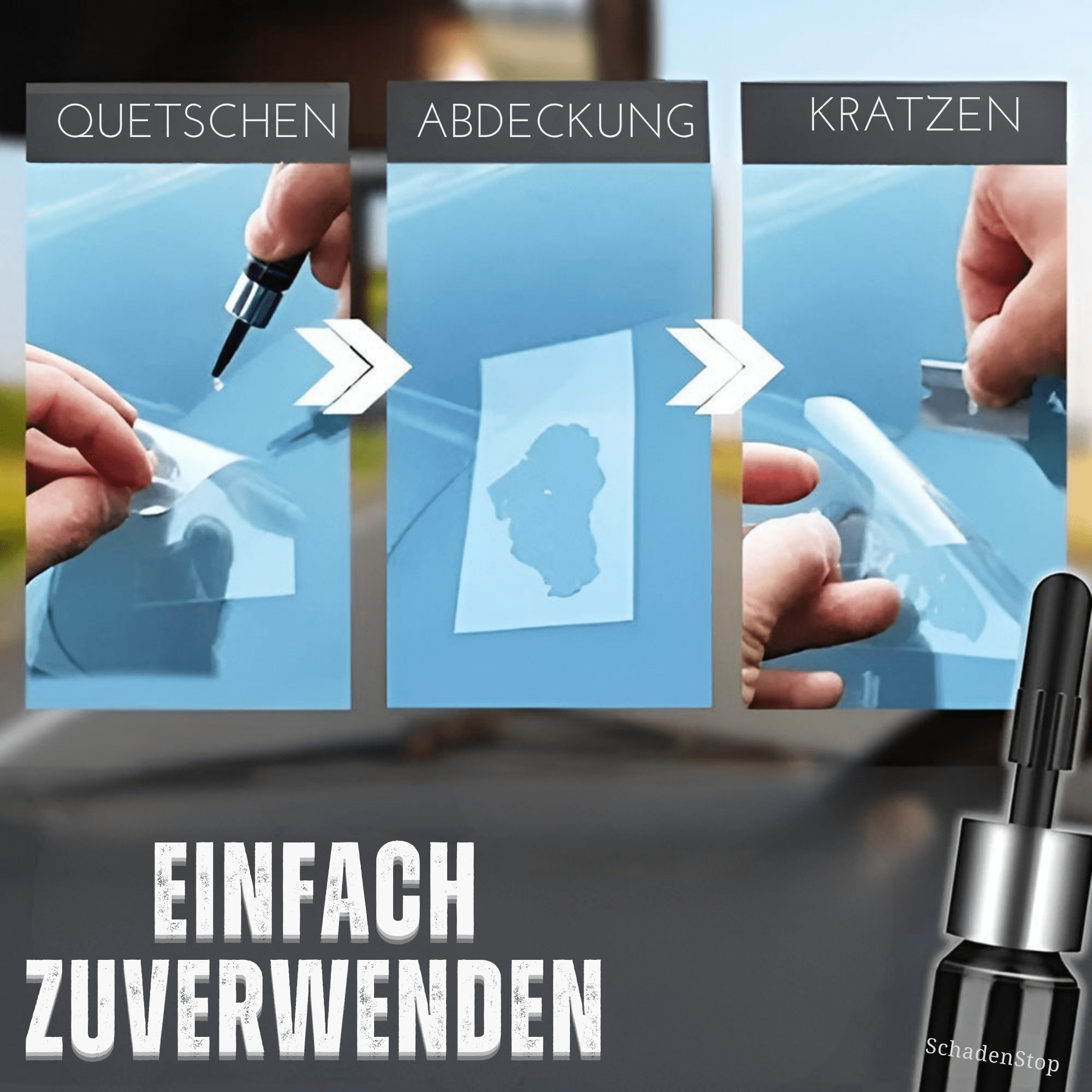 SchadenStop™ / Reparieren Sie Glasrisse in wenigen Minuten - Sopheria